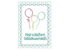 Postkarte - Happy Birthday Luftballons